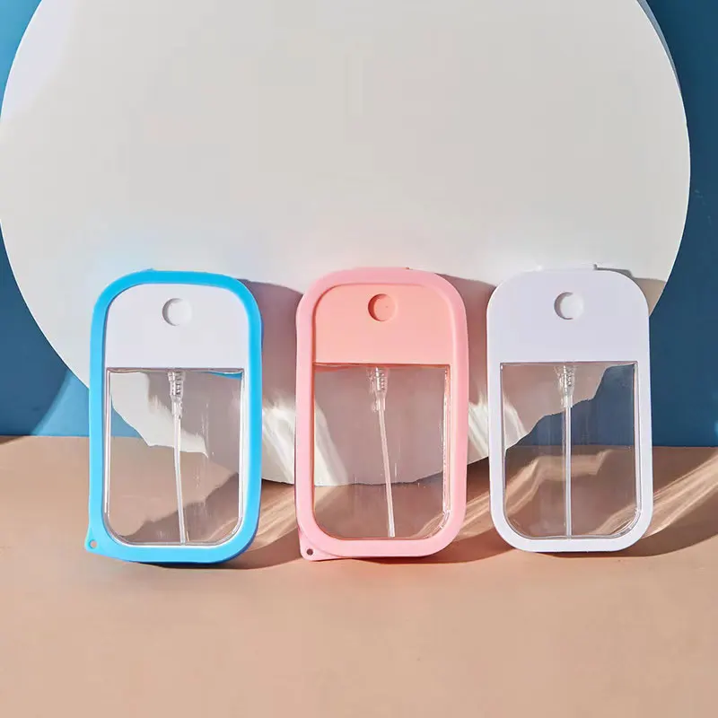 Clear Square Credit Card Spray Bottle 45ml Alcohol Sanitizer Bottle Plastic bottle with keychain