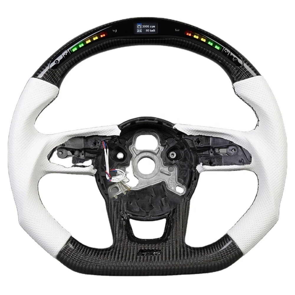 LED Steering Wheel Fit For Audi RS 2016-2020 Carbon Fiber Wheel