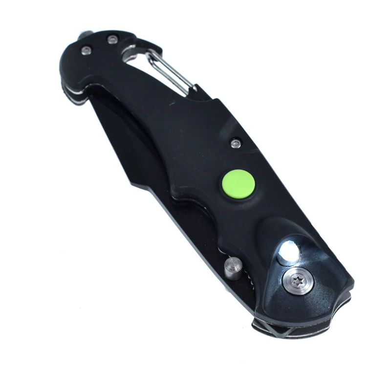 New 6 in 1 Tactical knife survival hunting pocket Outdoor folding EDC multitool USB Charge LED Flashlight window breaker camping