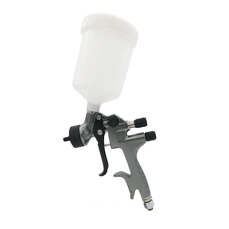 
2021 hot sell gray plastic Hopper air compressor rust proofing die casting spray gun with plastic cup 
