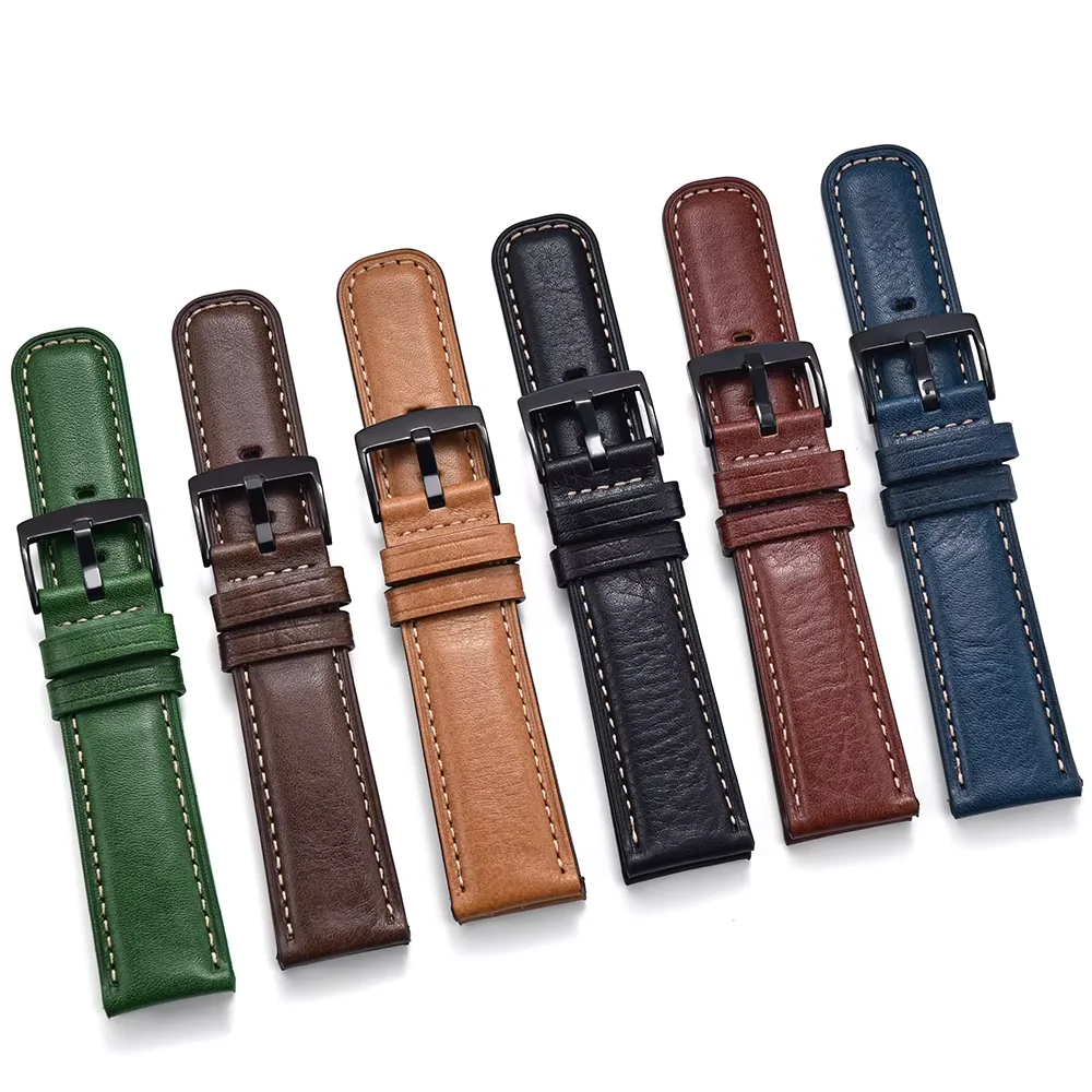 Quick Release 22mm Quick Release Genuine Leather Watch Strap Vintage Leather Watch Bands