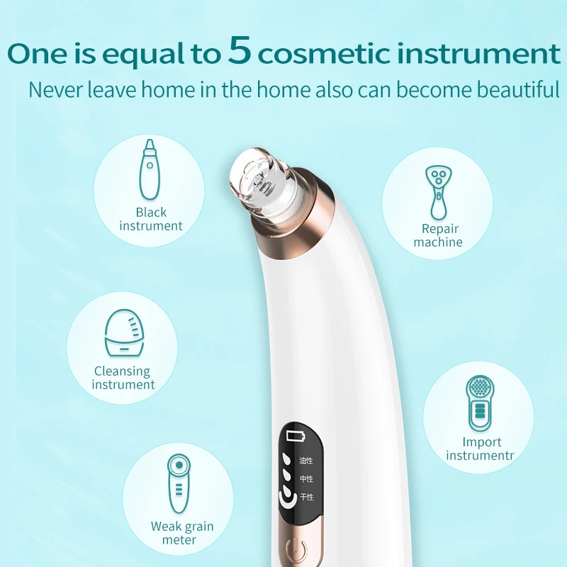 Private Label Portable Electric Facial Skin Care Pore Cleaner Blackhead Removal Vacuum Blackhead cleansing and Beautifying Tool