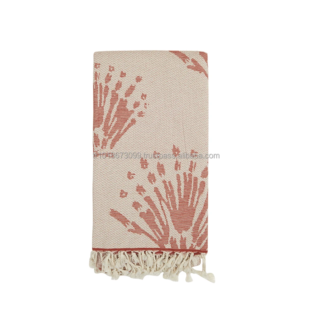 Terry backed Turkish Towel Peshtemal Fouta Wholesale Pestemal Soft OEM Customized 100 Cotton Classic Jacquard Nacre Blue