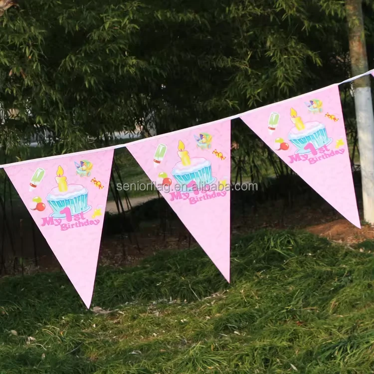 Customized Shape and design Pennants String Flag Triangle Bunting Banner For advertising