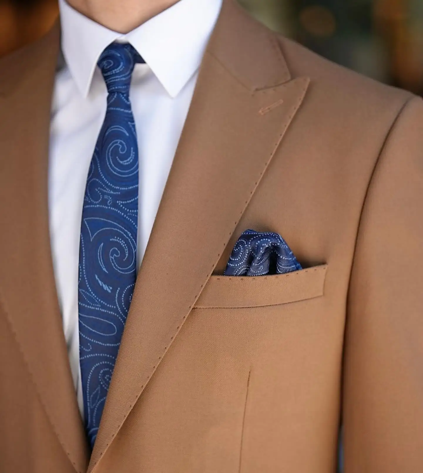 Custom Fashion Design Brown Khaki Men Suit Slim Fit Business Blazer Suit For Men
