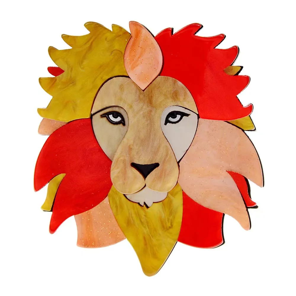 wholesale dropshipping acetate anime broochcute lion animal acrylic brooches