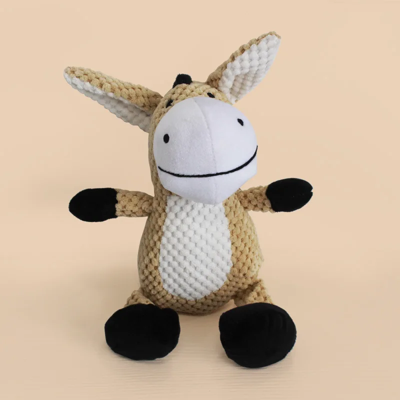 wholesale Pet Products donkey dog toys shape plush dog toy with rope