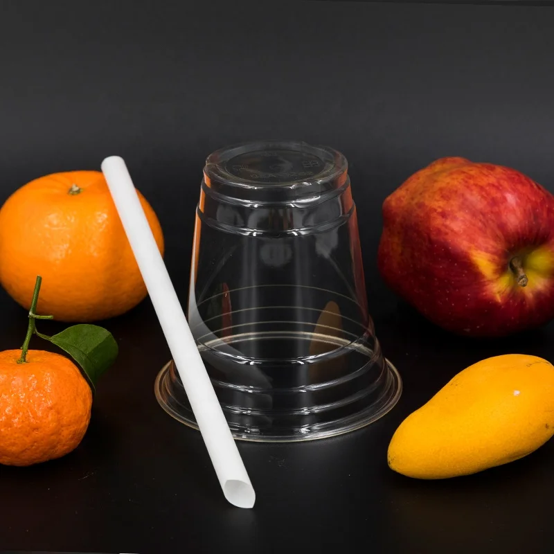 Disposable PLA Transparent cool Drinking Cups Biodegradable transparent cold drink cup  for milk tea shops