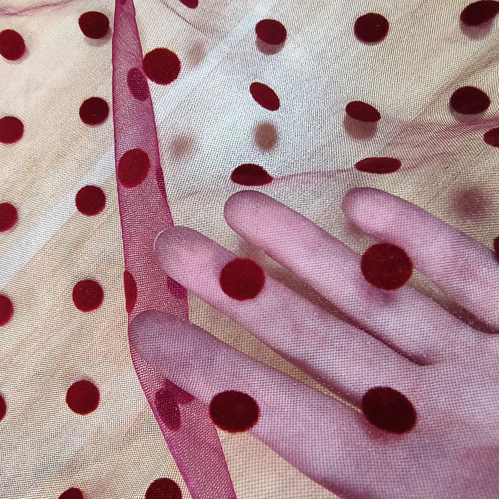 Hot Sale 100% Polyester 1cm Dots Shinny Mesh Comfortable Breathable Net Elastic Fabric