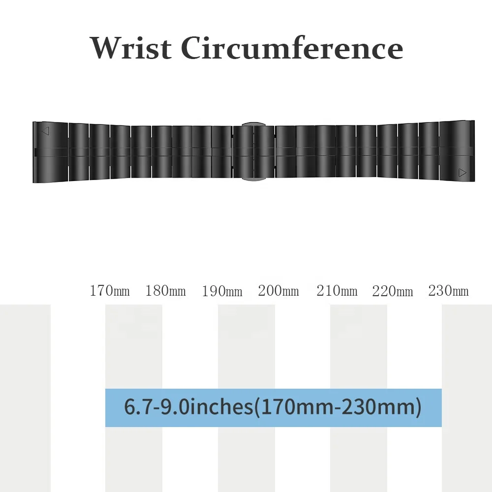 Titanium Alloy 26mm Width Wrist Watch Band Easy Adjustment Watch Strap Bracelet For Garmin Fenix 5X/5XPlus/6X/6XPro Strap