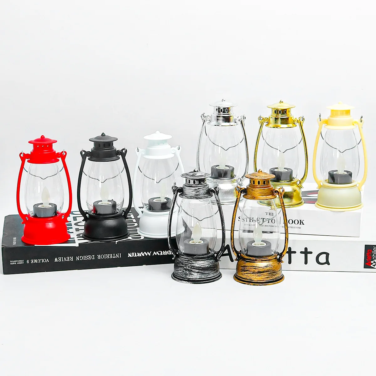 LED Retro Outdoor Camping Kerosene Lamp Portable Lantern Oil Lamp Style Vintage Photo Props Outdoor Camping Lights Night light