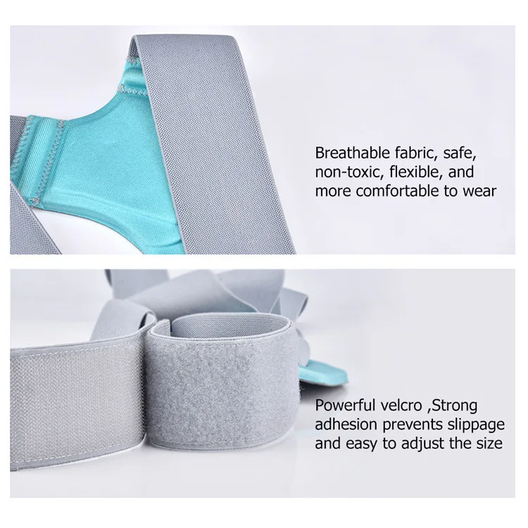 Comfortable Adjustable Back Straightener Grey Upper Back Brace for Clavicle Support to Relieve Neck Posture Corrector