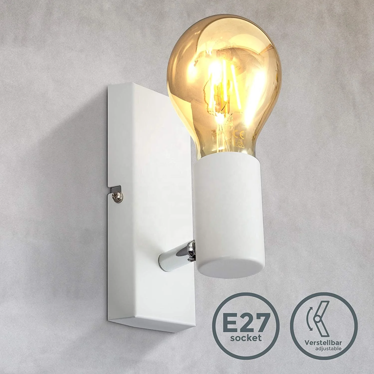 metal  wall spotlight  Vintage Wall Lamp   E27 Bulb  wall light