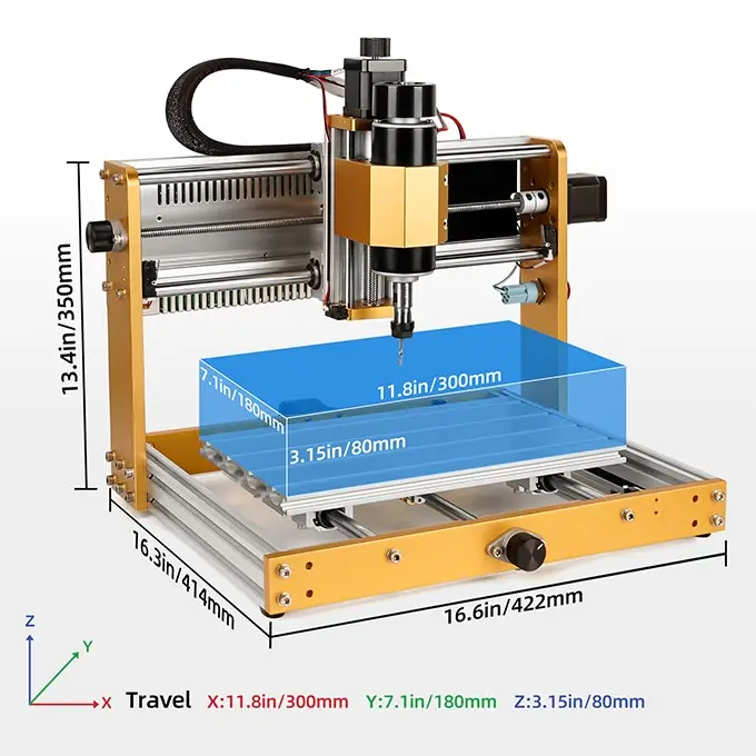 CNC3018plus 2.0 300*180mm wood router with 5.5W and 10W laser for wood cutting
