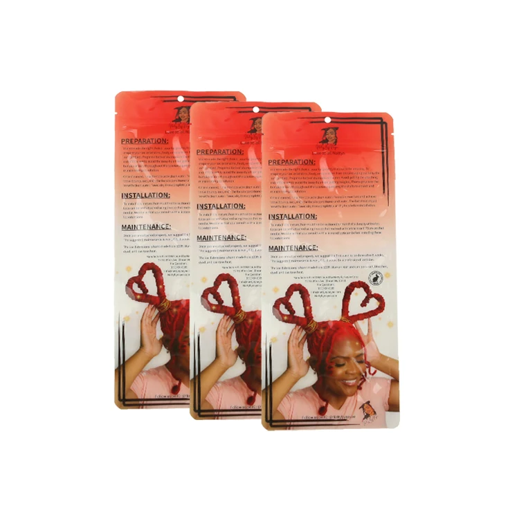 Hair Accessories Extension Braiding Bundle Hair Wigs Hair Extensions mylar custom Dirty braids wig Packaging Bags