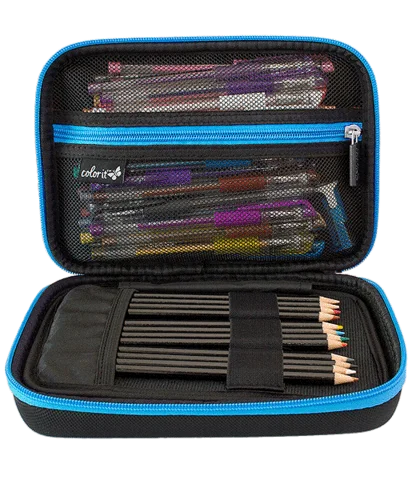 Custom Portable Stationery Storage Box Large Capacity Double-layer Square Student Pencil Case