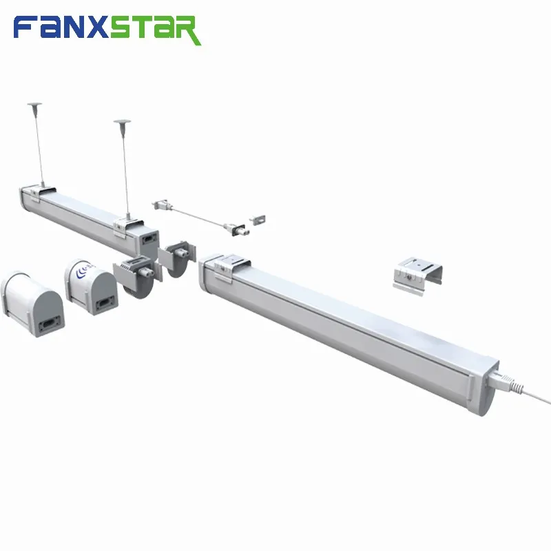 IP66 waterproof LED emergency batten emergency led tri-proof lighting seamless connector SMD emergency lighting  54W 5FT 1500mm