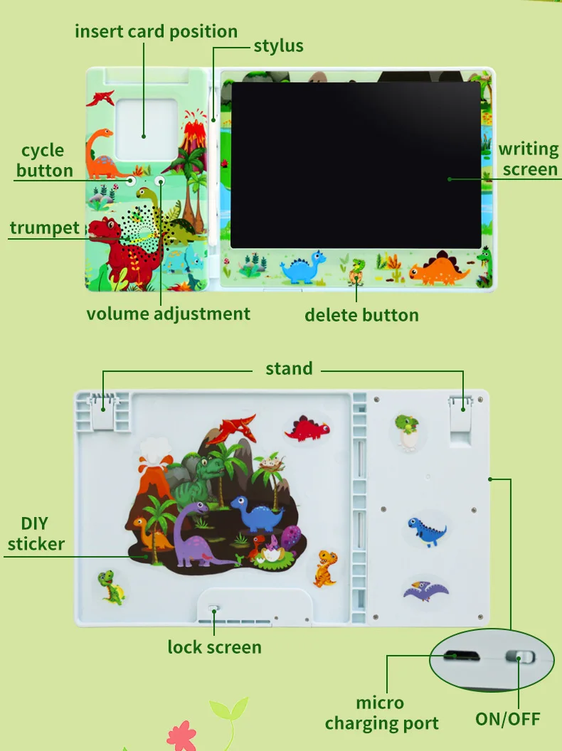 Talking Flash Cards with LCD Writing Tablet Speech Therapy Toys For Toddlers Sensory Educational Toys