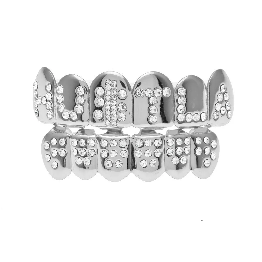 Fashion Trend Punk Style Hip Hop Jewellery Braces Diamond Plating Rap Braces Teeth Grills