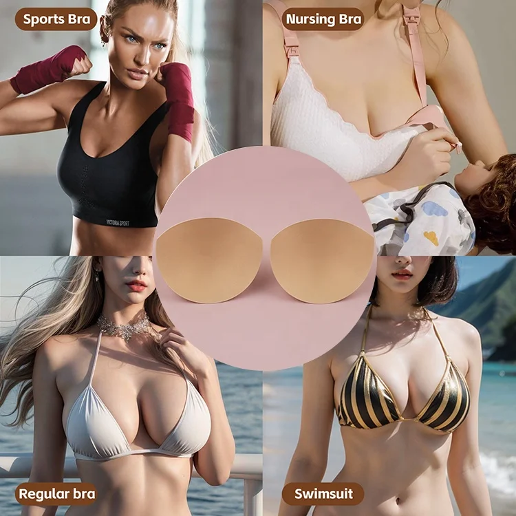 JINHONG JHL445 Latex Massage Semi-circular Cup Bra Pad Yoga Wear Dance Wear Replacement Pad Sports Bra Insert