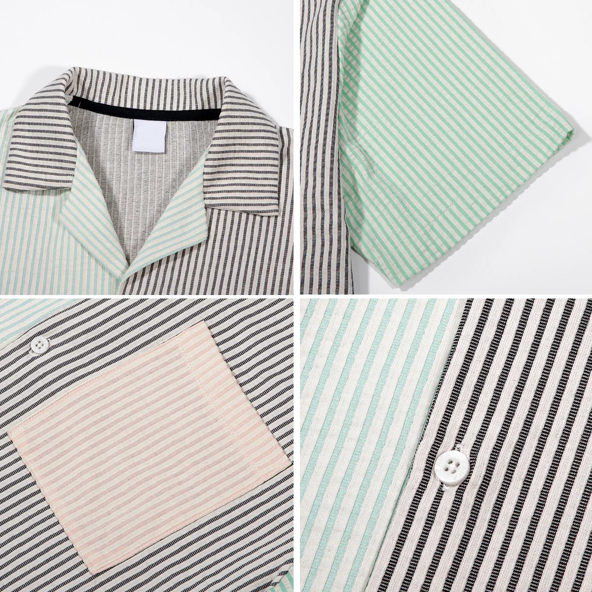 Mens Fashion Shirts Spring Summer 2022 Cotton Seersucker Road Shirt Camp Collar Button Up Shirt