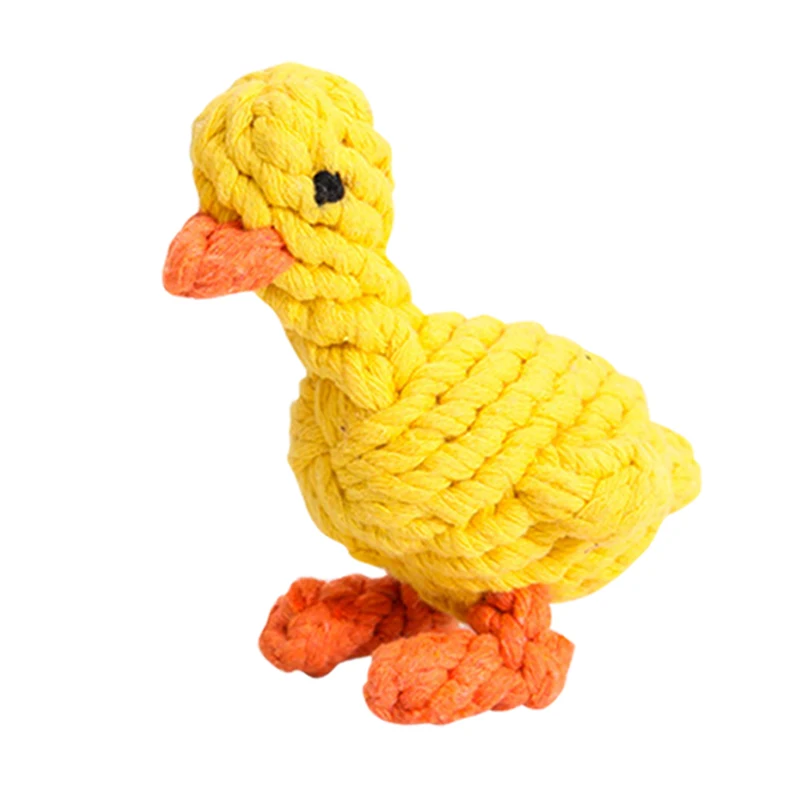 Cute Duck Shape Weave Cotton Rope Pet Chew Toy For Dog Puppy