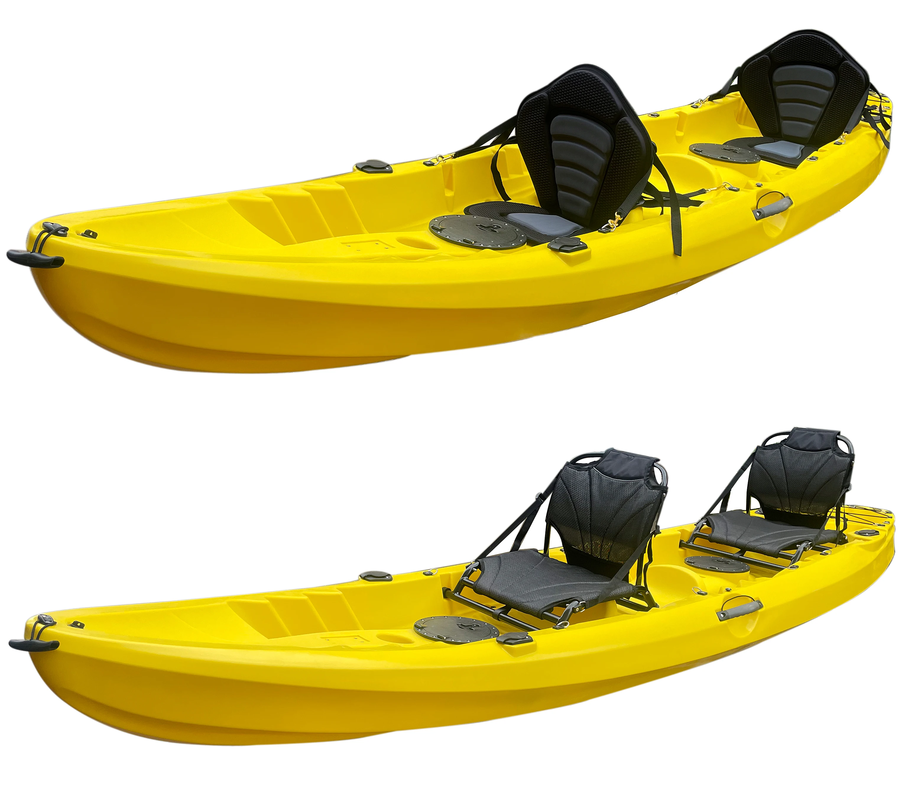 wholesale cheap plastic no inflatable kayak family 3 person sit on top kayak with canoe kayak accessories