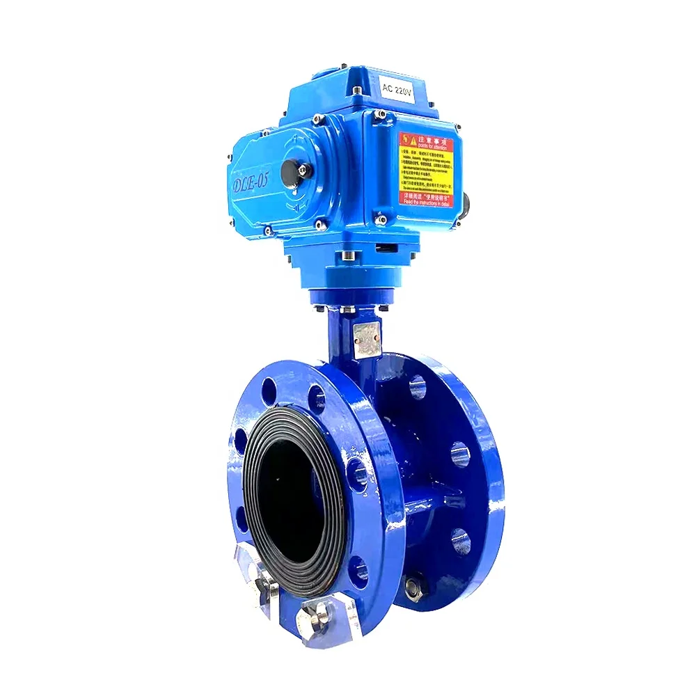 EPDM Rubber Seat Flange connection 2 inch Flange Type Ductile Iron Electric Motorized  Butterfly Valve