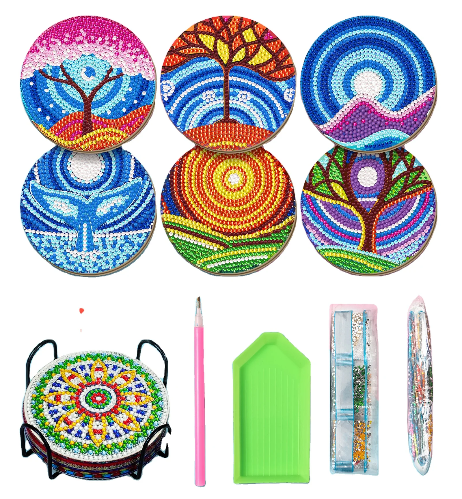 Diamond Painting Art DIY Diamond Living Room Home landscape design coaster Diamond painting coaster