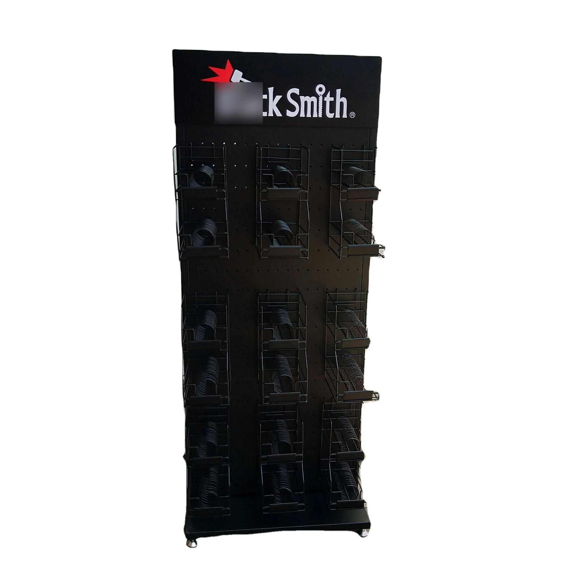 Custom retail music instrument store floor guitar strap metal wire display rack stand