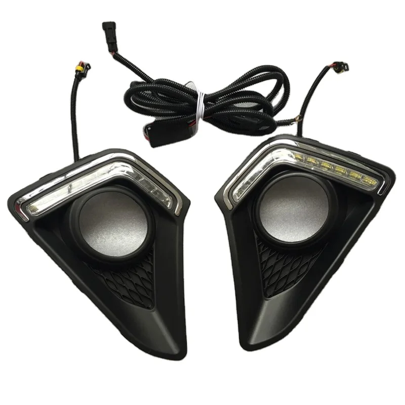 Car LED DRL  Driving Fog light For hyundai i10 sedan 2013 2014 2015 2016 fog lamp day light