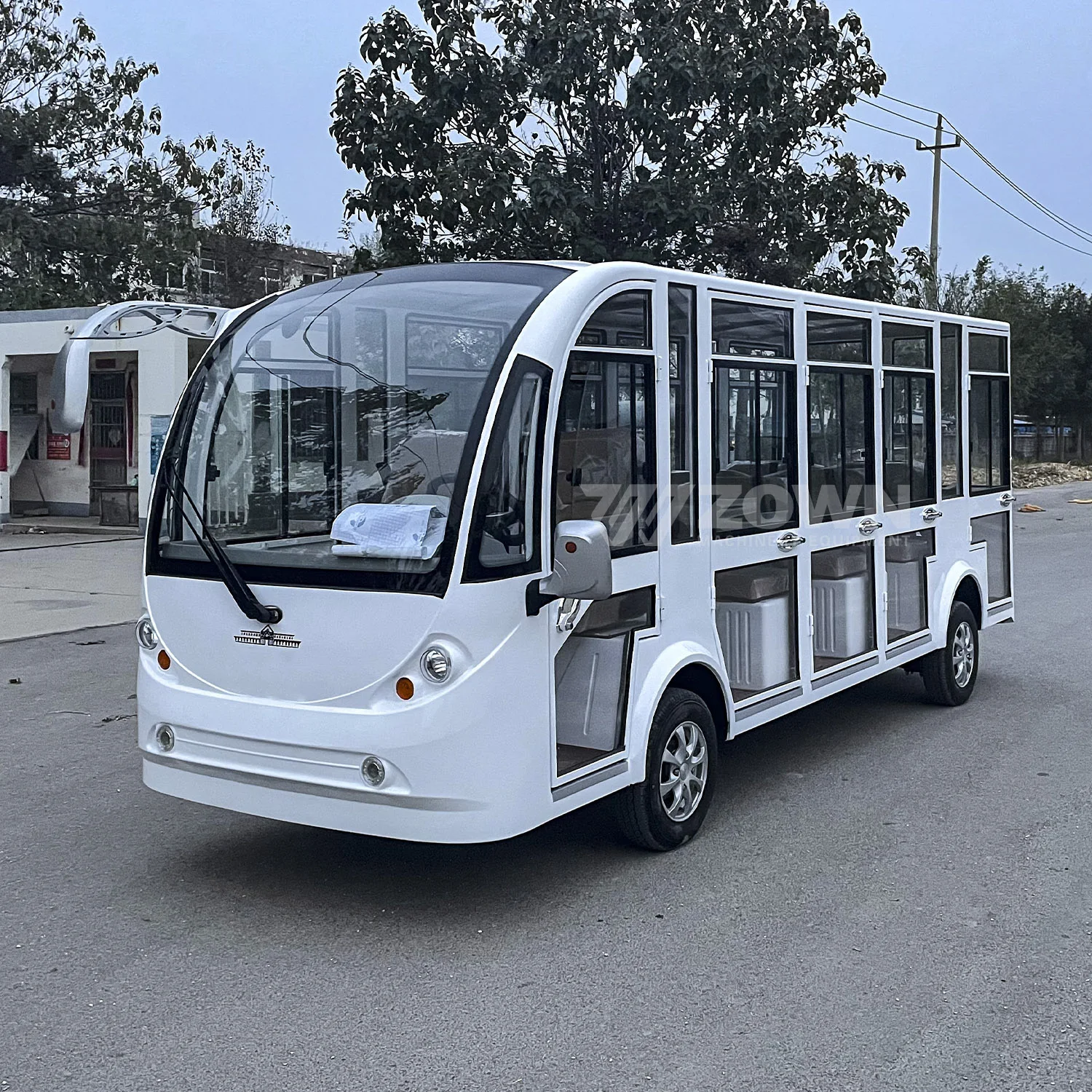 Factory High Quality Low Price battery powered Shuttle Bus,   Convenient and Fast 14 Passenger Tour Bus