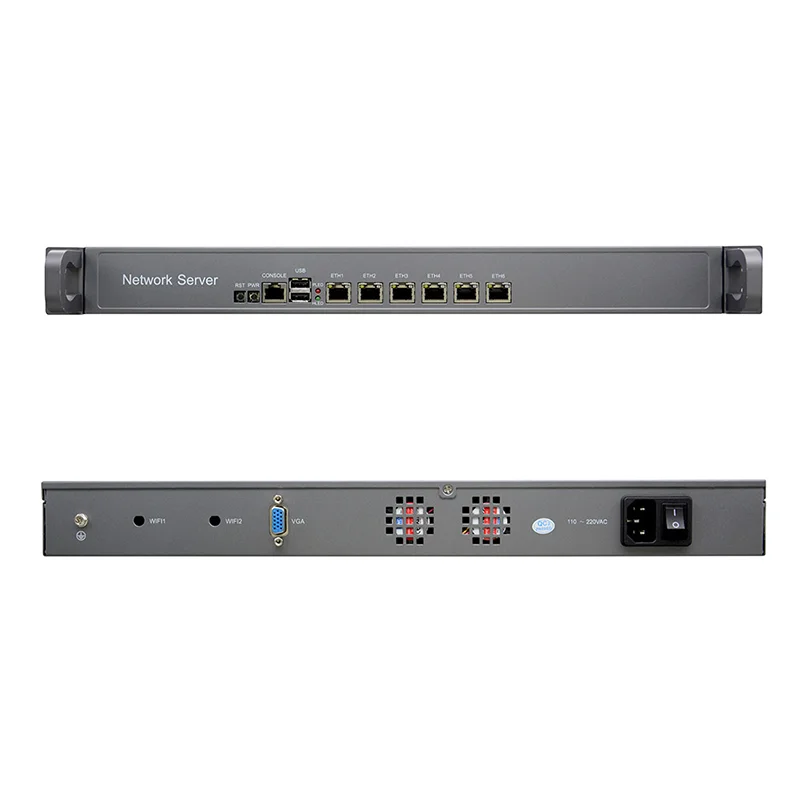R41SLZ-B X86 Router Wifi Firewall with Celeron J4125 6 Lan Bypass Optional 1U Standard Chassis Console Pfsense Hardware-firewall