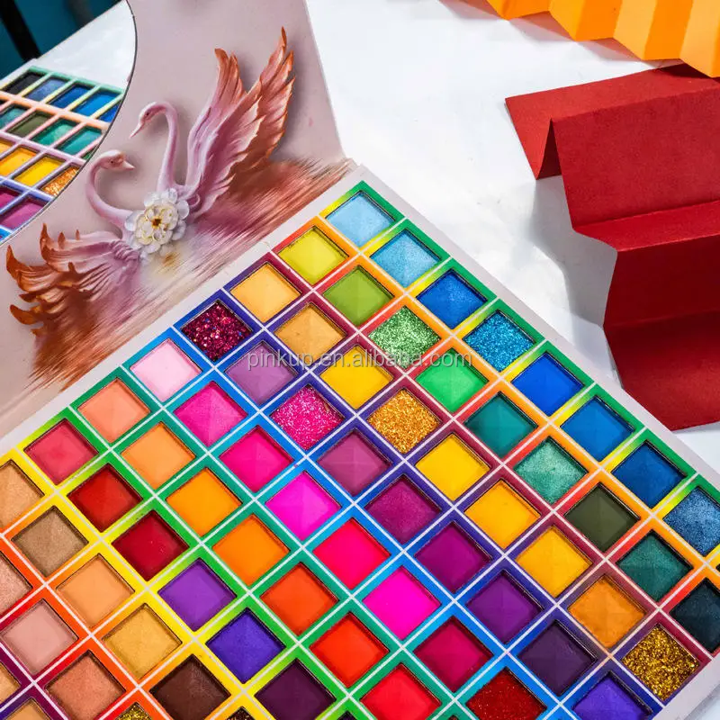 Wholesale Hot Sale Private Label 99 Colors Duochrome Eyeshadow with Eye Shadow Brushes Cream Eyeshadow Palette