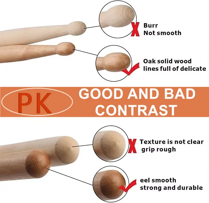 Professional Solid Birch Musical Instruments Accessories Set Custom Logo 5A 5B 7A 2B Drumsticks Recording Use Aluminium Material