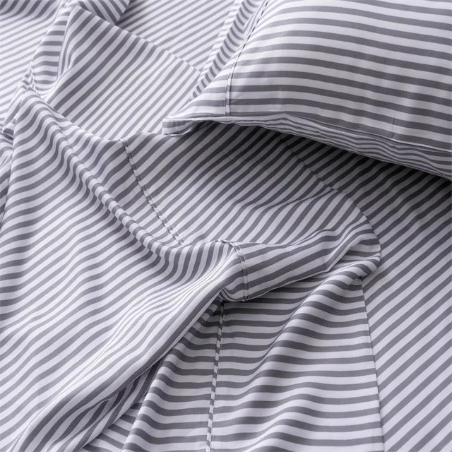 Strips Printed bamboo viscose bed  sheets  bedding set  wholesale bamboo bed sheet OEKO-TEX Certification