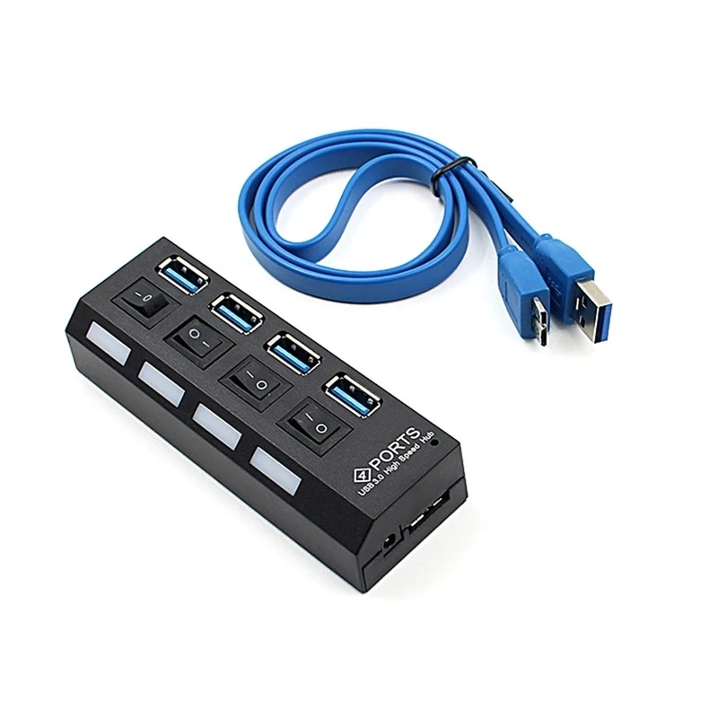 New Portable  Mini USB 3.0 HUB With  Switch Computer USB Splitter Adapter