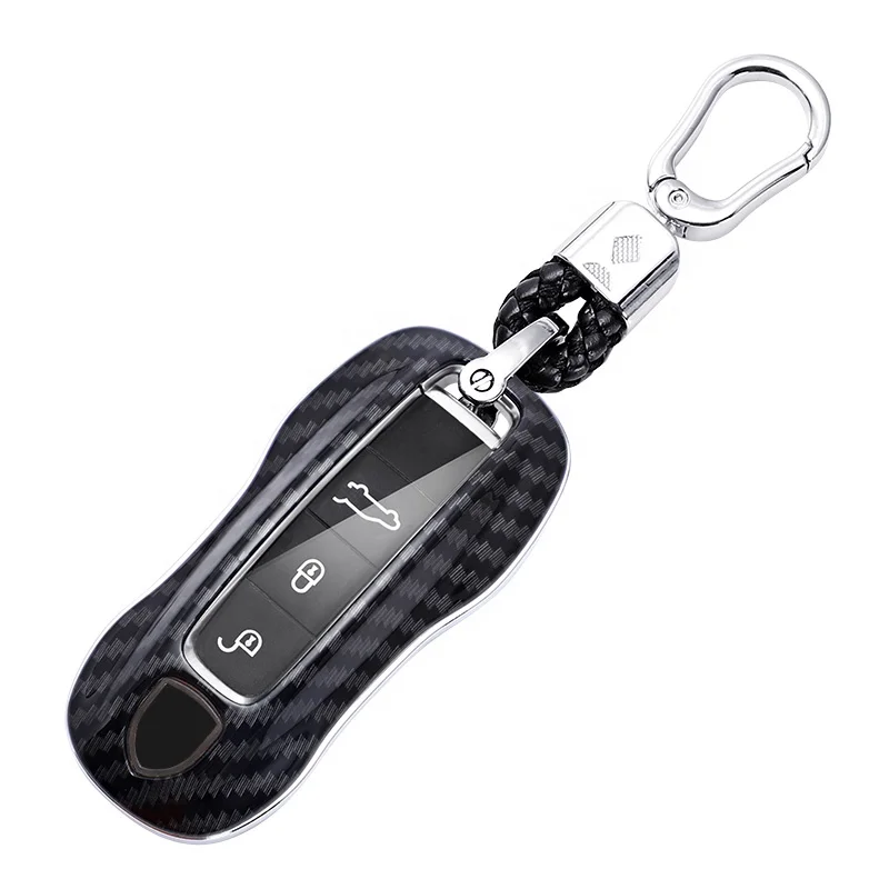 Carbon Fiber Remote Car Key Cover Case For Porsche Macan 911 Panamera Cayenne 2018 Key Accessory