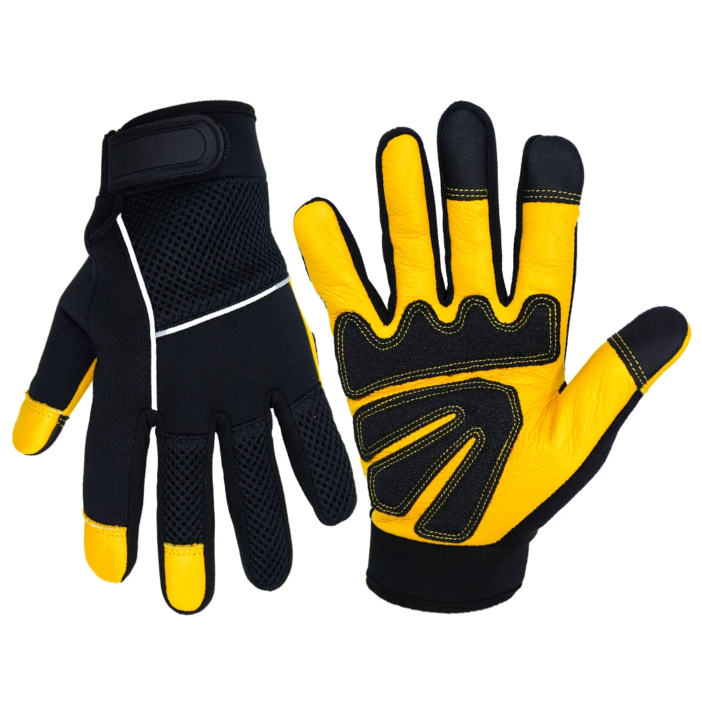 Working Gloves for Men Soft Anti-cut Leather Car Mechanic Anti-slip Safety Construction handschuhe