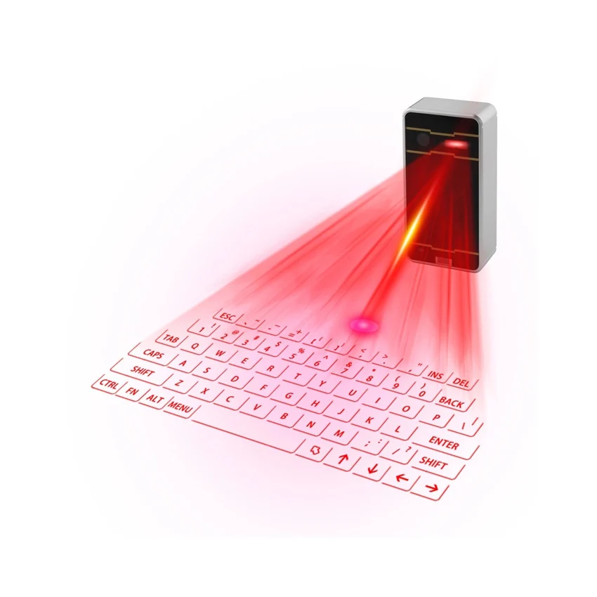 
Hot Selling Promotional Gift Mini Portable Rechargeable Wireless Red Laser Projection Virtual Keyboard for Mobile Phone Tablet 