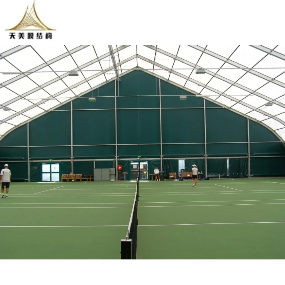 Custom 2024 New Large Aluminum Frame Curve Tent Marquee Canopy Tent for Indoor Tennis Court Roof