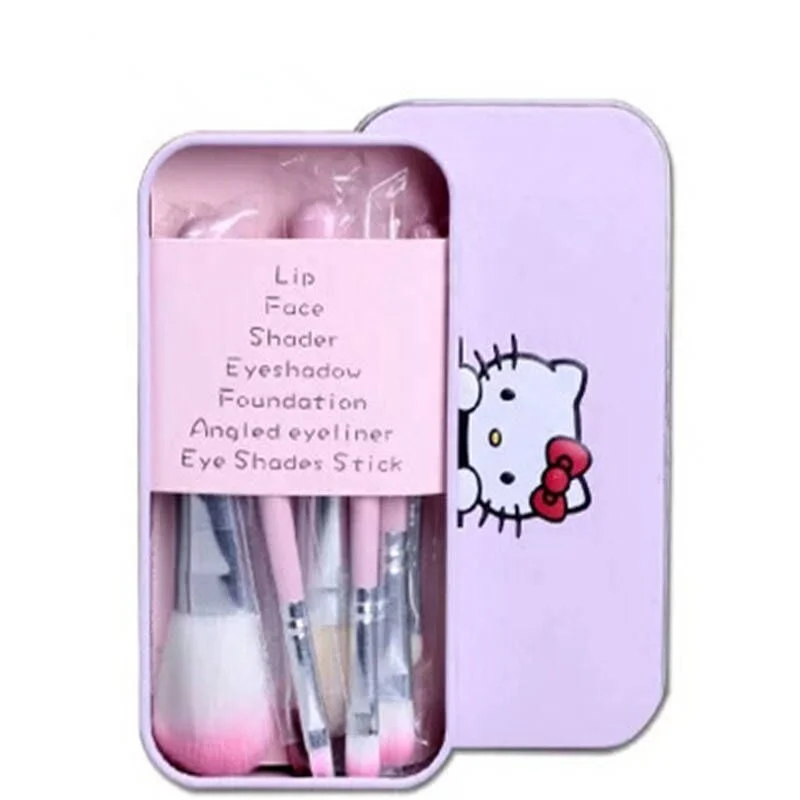 2023 Hot selling wholesale Lovely pink makeup 7 pcs brushes a box custom logo in stock