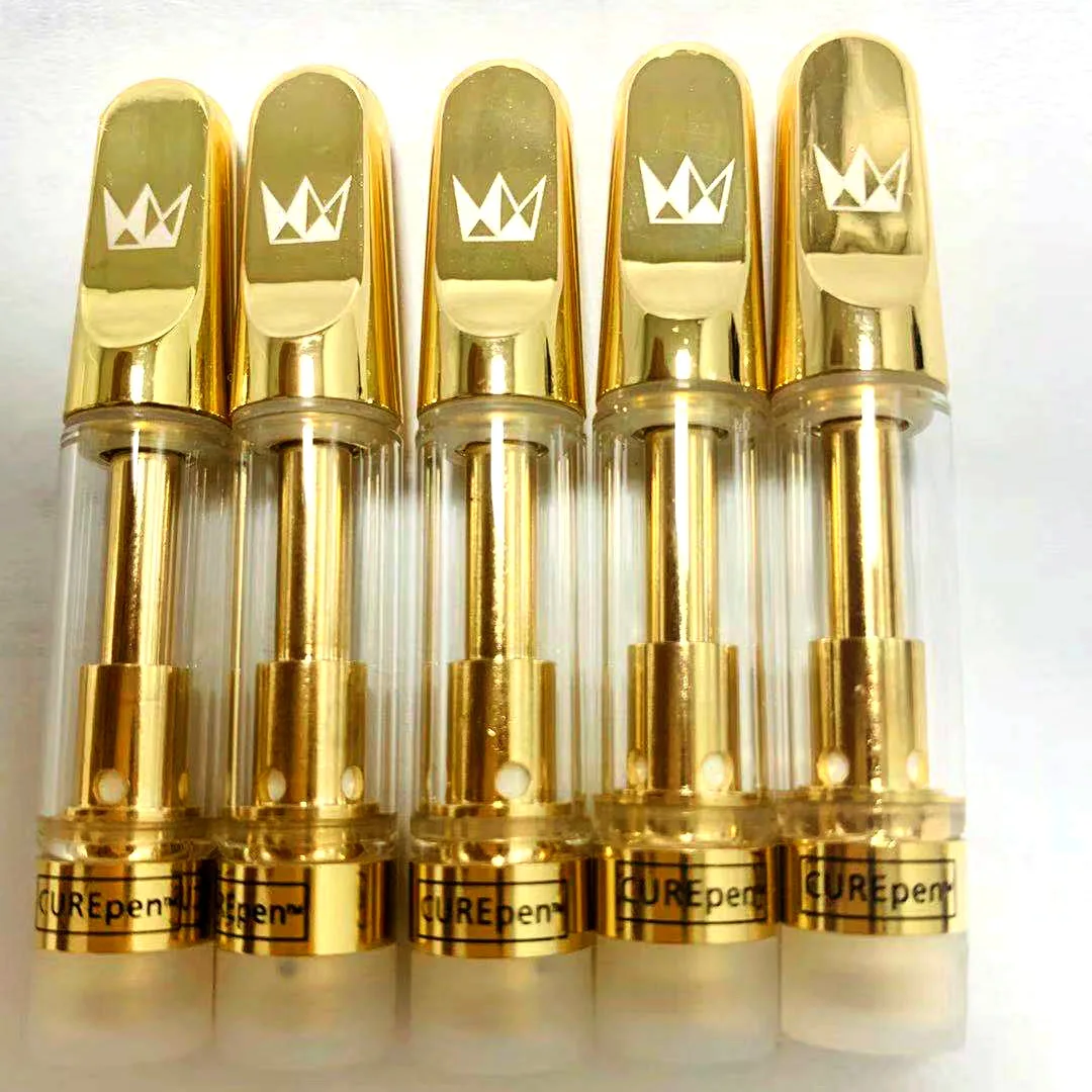 
CurePen Cartridges Gold 1.0ml/0.8ml Glass CBD Tank Ceramic Coil EUREKA Carts Thick Oil 510 Thread Vape Pen Carts Flavor 