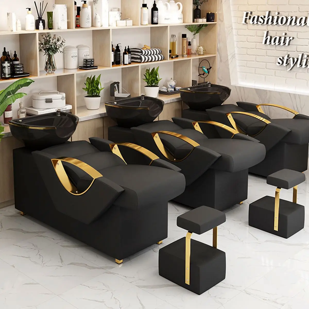 New Product Sprinkler Beauty Hair Salon  Sit Half Recline Thai Flush  Shampoo Chair Punch Bed Bowl Washbasin