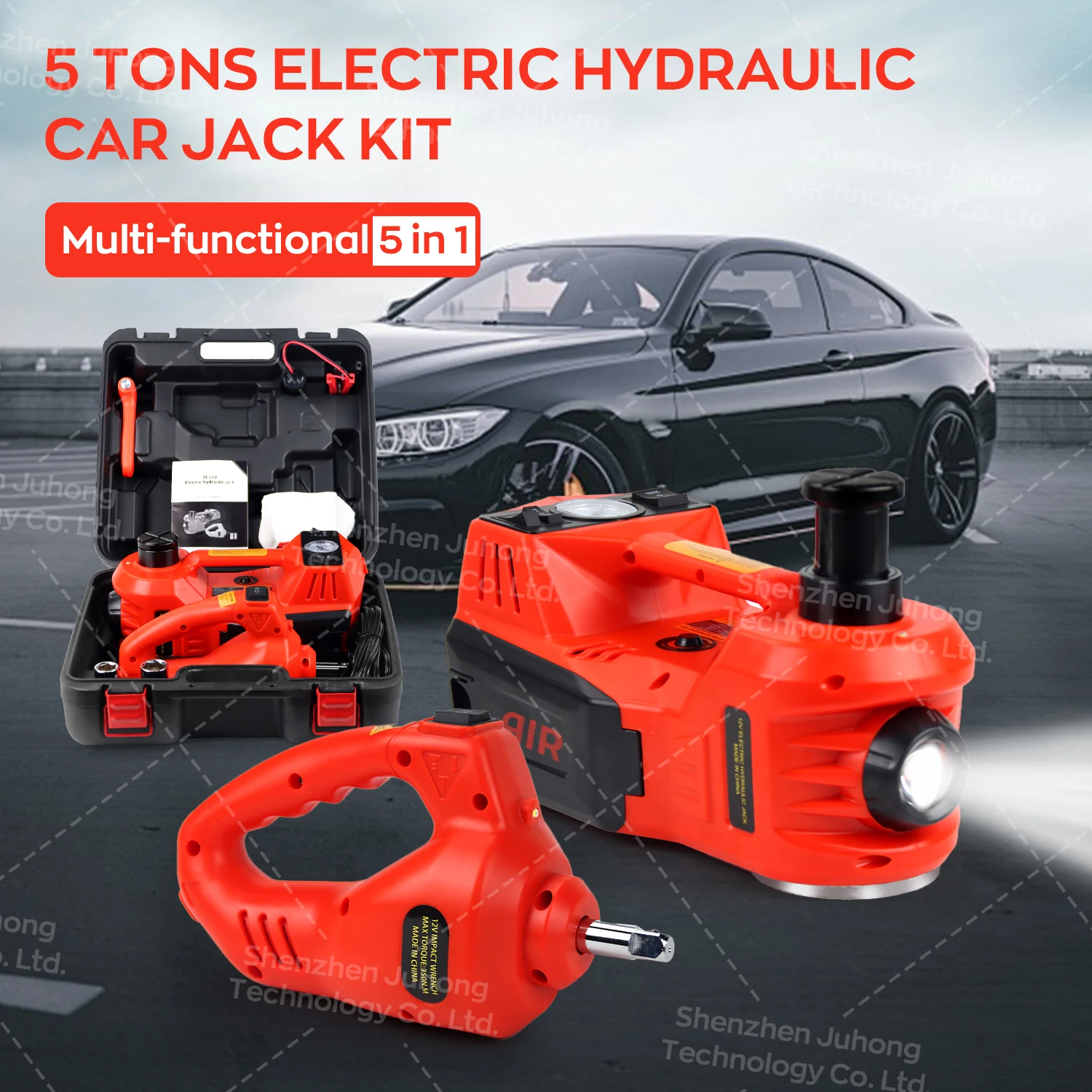Electric Car Jack 5 Ton 12v Kit Hydraulic Car Jack Emergency Repair Tools Car Accessories
