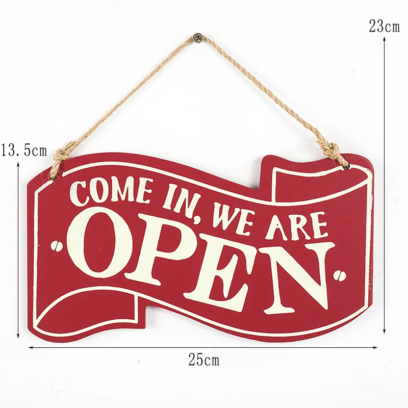 Double-sided Open/Closed License Plate Store Wall Decor Restrooms Tin Vintage Road Guide Sign Plaques Poster