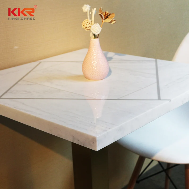 KKR Customized Solid Surface Stone Philippine Dining Coffee Table Set, Restaurant Hot Pot Table