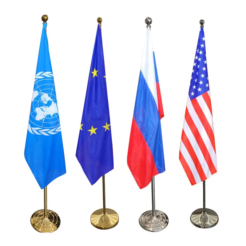 Office Display International World Country Flags Office Table Desk Flag with stand