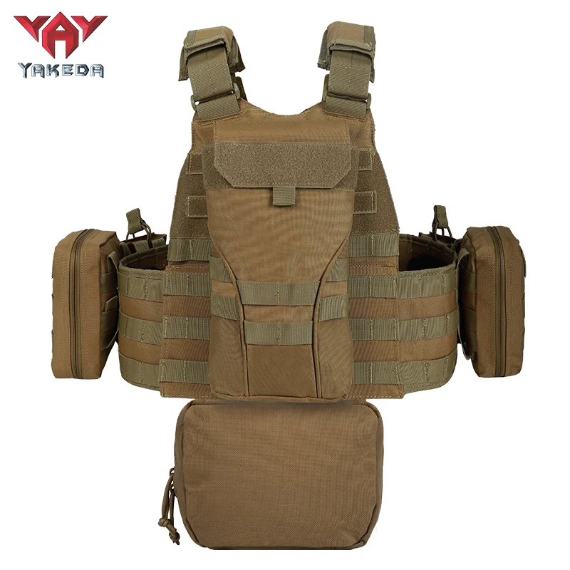 Yakeda 1000D Polyester Black Tactical Equipment Chaleco Tactico Training Vest Plate Carrier Molle Tactical Vests Colete Tatico