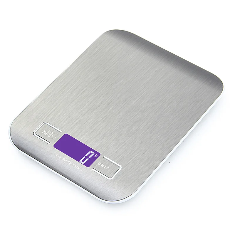 Charging flat stainless steel kitchen scale 5kg baking kitchen electronic 10kg mini scales food weighing gram scale